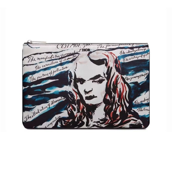 Dior And Raymond Pettibon Nylon Pouch In Multicolore - Picture 1 of 11